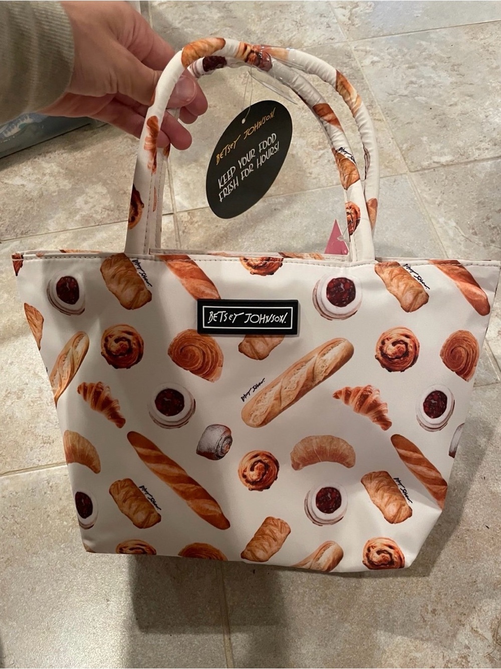 NWT Betsey Johnson Bread and Pastry Themed Insulated Lunch Bag